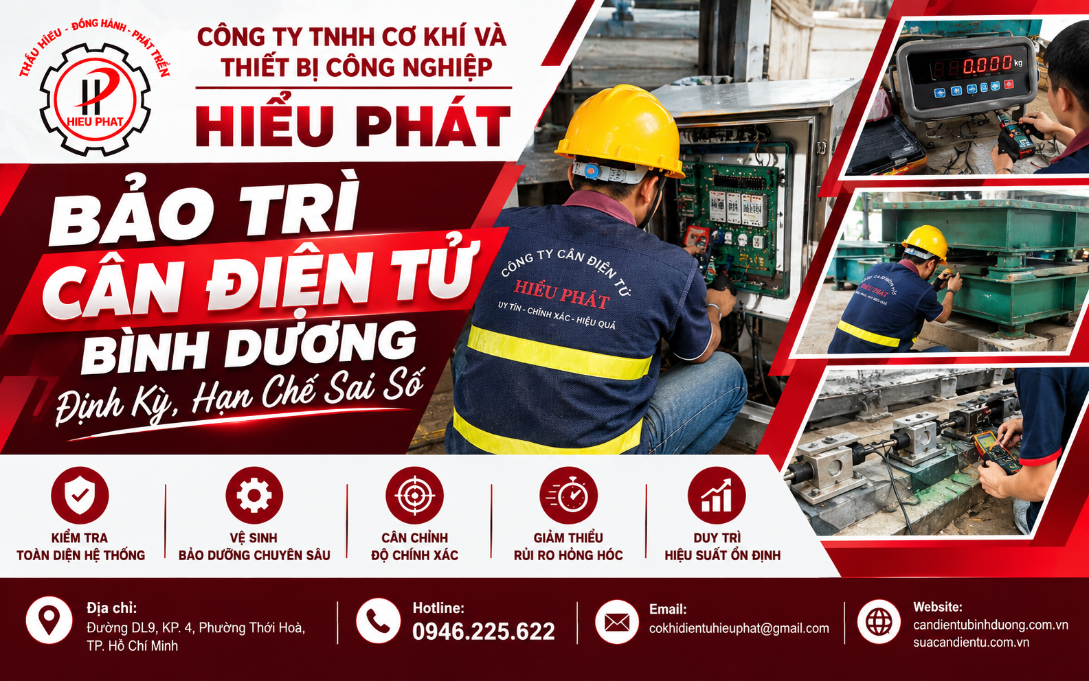 Kiểm tra đầu cân và màn hình hiển thị của hệ thống cân điện tử